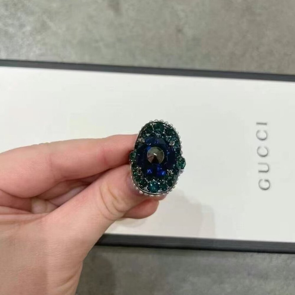 Nib Authentic Gucci Ring With Stud And Crystals I… - image 2